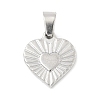 304 Stainless Steel Heart Pendants STAS-R162-01P-04-1