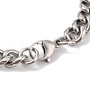 Ion Plating(IP) 304 Stainless Steel Feather Link Chain Bracelets for Men BJEW-B096-44AS-3