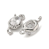 Brass Clear Cubic Zirconia Connector Charms KK-R210-15P-2