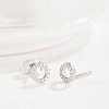 Brass Micro Pave Cubic Zirconia Stud Earrings EJEW-BB35373-P-3