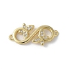 Brass Micro Pave Clear Cubic Zirconia Connector Charms KK-Q044-01E-G-1