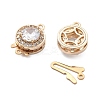 Flat Round Brass Micro Pave Cubic Zirconia Box Clasps KK-B125-15B-01G-2