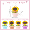 8Pcs 4 Colors Sunflower Flowerpot Food Grade Eco-Friendly Silicone Beads SIL-LP0001-04-2