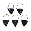 Synthetic Turquoise Triangle Dangle Hoop Earrings G-S359-363A-1
