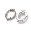 Oval Brass Micro Pave Clear Cubic Zirconia Connector Cabochons Settings KK-NH0007-03P-2