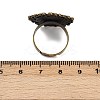 Vintage Adjustable Iron Flower Finger Ring Components Alloy Cabochon Bezel Settings PALLOY-O036-01AB-NF-4