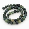 Frosted Round Natural Moss Agate Beads Strands G-J338-04-8mm-2