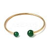 304 Stainless Steel & Nautral Gemstone Torque Bangles BJEW-H644-10G-6