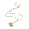 Initial Letter with Butterfly Pendant Necklace NJEW-C026-01G-A-2