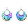 Ion Plating(IP) 201 Stainless Steel Pendants STAS-N098-247M-3