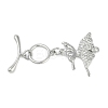 Brass Micro Pave Clear Cubic Zirconia Toggle Clasps KK-K391-23P-1