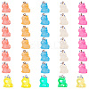 35Pcs 7 Colors Transparent Resin Pendants Colorful Fluorescent Little Frog Pendant Creative Jewelry Accessories JX855A-1