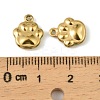 304 Stainless Steel Charms. Paw Print Charm STAS-A190-07G-3