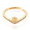 Flower Brass Micro Pave Cubic Zirconia Cup Peg Ring Settings LS-KK-N274-30G-2