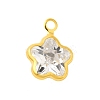 Real 18K Gold Plated Rack Plating Brass Micro Pave Cubic Zirconia Pendants Charms KK-S396-05F-1