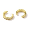 Brass Micro Pave Clear Cubic Zirconia Cuff Earrings for Women EJEW-I305-09G-2