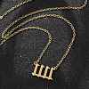 304 Stainless Steel Number 11:11 Pendant Necklaces NJEW-NH0002-01G-04-4