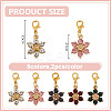 10Pcs 5 Colors Alloy Rhinestone Pendant Decorations HJEW-DR00169-2