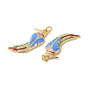 Rack Plating Brass Micro Pave Clear Cubic Zirconia Pendants KK-D074-08G-3