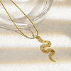 Vintage 304 Stainless Steel Snake Animal Pendant Necklaces LV0178-1-2