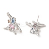 Colorful Cubic Zirconia Butterfly Stud Earrings EJEW-H092-04P-2