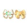 Real 18K Gold Plated 304 Stainless Steel Rhinestone Pendants STAS-A084-28G-03-1