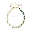 Brass & Dyed Natural Malaysia Jade Rondelle Beaded Bracelets for Women BJEW-JB13323-04-2
