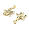 Flower Brass Micro Pave Cubic Zirconia Pendants KK-E102-10G-2
