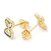 Rack Plating Brass Infinity Heart Stud Earrings with Enamel EJEW-K247-04G-2