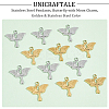 12Pcs 2 Colors Ion Plating(IP) 304 Stainless Steel Pendants STAS-UN0045-04-5