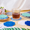 12Pcs 6 Colors Handmade Polyester Cotton Table Mats AJEW-MB0001-08-12