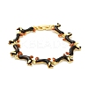 Brass Enamel Link Bracelets for Women BJEW-B149-03G-4