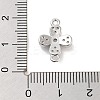 Brass Pave Clear Cubic Zirconia Flower Links Connector Charms LS-KK-Z061-02P-02-3
