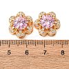 Brass Micro Pave Pink Cubic Zirconia Beads CU-CBAEC99-32G-02-3