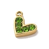 Golden Tone 304 Stainless Steel Rhinestone Charms STAS-L025-005G-05-2