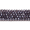 Transparent Electroplate Glass Beads Strands GLAA-F029-3mm-C04-1