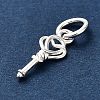 S925 Sterling Silver Heart Key Charms STER-K183-02A-S-2