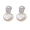 Natural Pearl Ear Studs EJEW-P286-33P-1