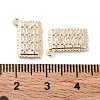 Brass Micro Pave Clear Cubic Zirconia Charms KK-F871-37G-3
