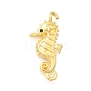 Brass Micro Pave Black Cubic Zirconia Sea Animals Connector Charms KK-C121-03G-1
