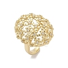 Brass Micro Pave Cubic Zirconia Adjustable Cuff Rings for Women RJEW-C129-07G-4