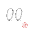 Anti-Tarnish Rhodium Plated 925 Sterling Silver Huggie Hoop Earrings IK9735-01-1