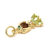 Rack Plating Brass with Cubic Zirconia Pendants KK-Q784-10G-01-3