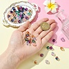 60Pcs 6 Colors Two Tone Transparent Spray Painted Acrylic Beads ACRP-YW0001-14-5