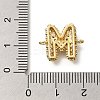 Brass Micro Pave Cubic Zirconia Letter Links X-KK-I717-04M-3