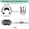 50Pcs 304 Stainless Steel Crimp Beads Covers STAS-BBC0006-73-2