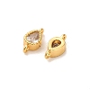 Brass Pave Clear Cubic Zirconia Teardrop Connector Charms KK-H515-03A-G-2