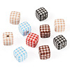 10Pcs Printed Opaque Acrylic Beads MACR-TA0002-43-2