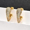 Brass Micro Pave Clear Cubic Zirconia Stud Earrings for Women EJEW-U056-01A-G-1