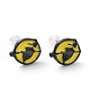 Alloy Flat Round Stud Earrings with Steel Pin LS-EJEW-E143-13-1